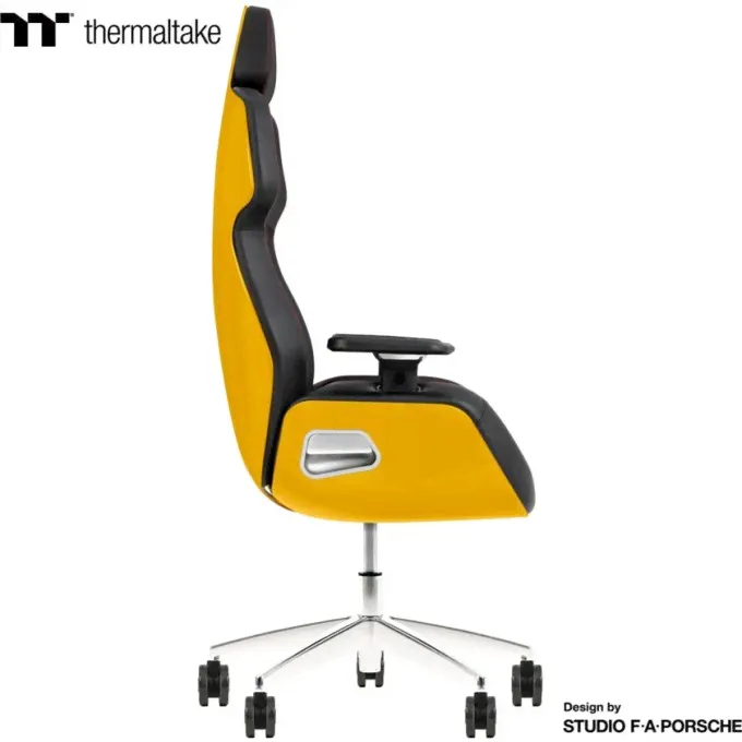 Игровое кресло THERMALTAKE ARGENT E700 из натуральной кожи в цвете "Имперский Желтый". Дизайн от студии F. A. Porsche GGC-ARG-BYLFDL-01-4