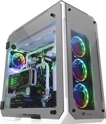 Thermaltake View 71 GT Tempered Glass Snow Edition Computer Case, SPCC+Tempered Glass Material, Up to 420mm Radiator Support, Up to 9 Fans Support, Wh-0