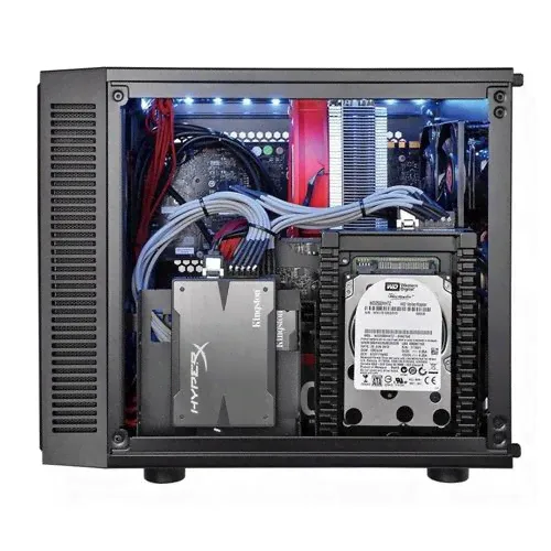 Корпус miniITX THERMALTAKE Core V1, Mini-Tower, без БП, черный [950516]