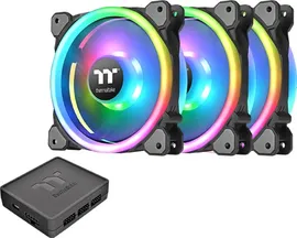 Вентилятор радиатора Thermaltake Riing Trio 12 TT Premium Edition с ШИМ, 30 одиночных светодиодов, запатентованная RGB-подсветка, размер вентилятора 1