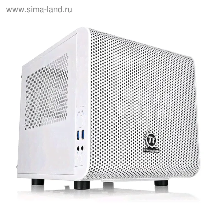 Корпус Thermaltake Core V1 Snow, без БП, miniITX, Desktop, белый