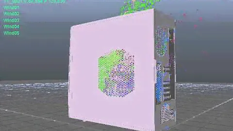 Air simulation in Thermaltake Element T (without back fan)