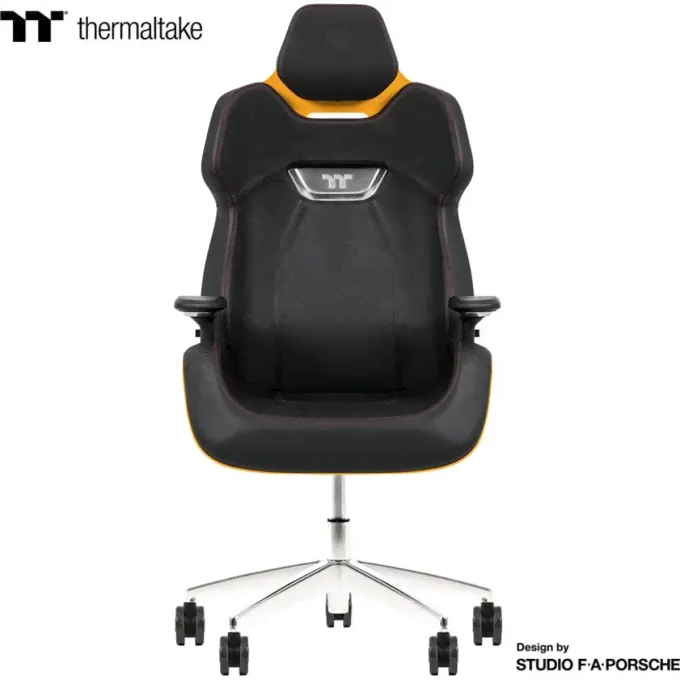 Игровое кресло THERMALTAKE ARGENT E700 из натуральной кожи в цвете "Имперский Желтый". Дизайн от студии F. A. Porsche GGC-ARG-BYLFDL-01-3