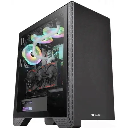 Thermaltake Компьютерный корпус S300 Tempered Glass CA-1P5-00M1WN-00, черный (S300 Tempered Glass CA-1P5-00M1WN-00)-0